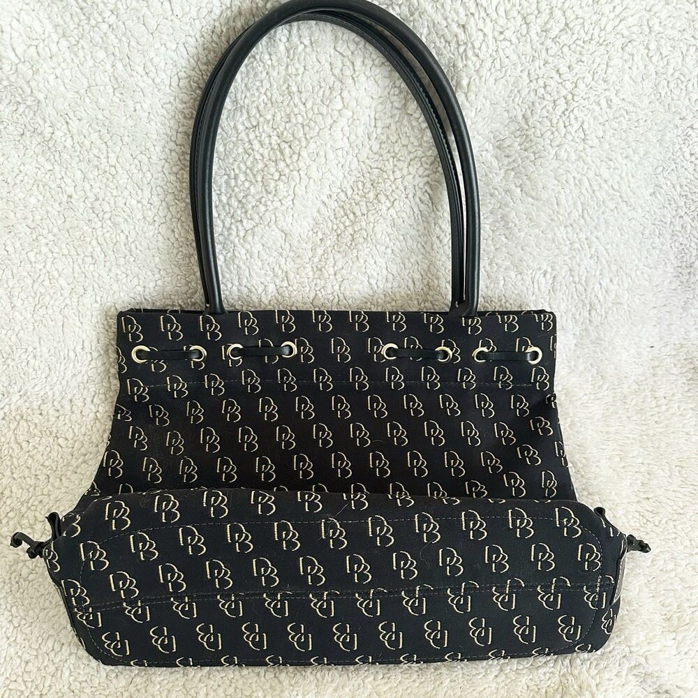 Dooney And Bourke Vintage Signature Shoulder Handbag Purse Monogram Gray Y2K - Picture 2 of 9